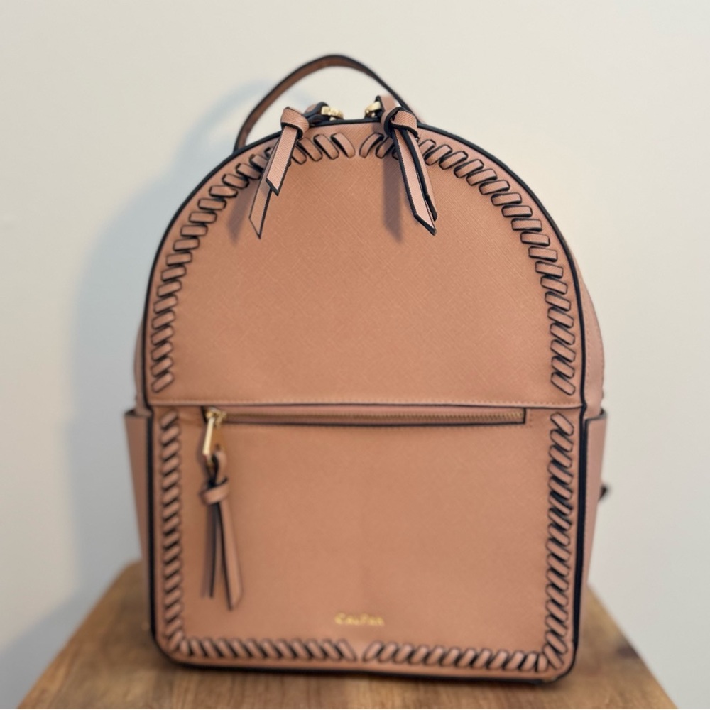 CalPak Leather Backpack with Braided Detail